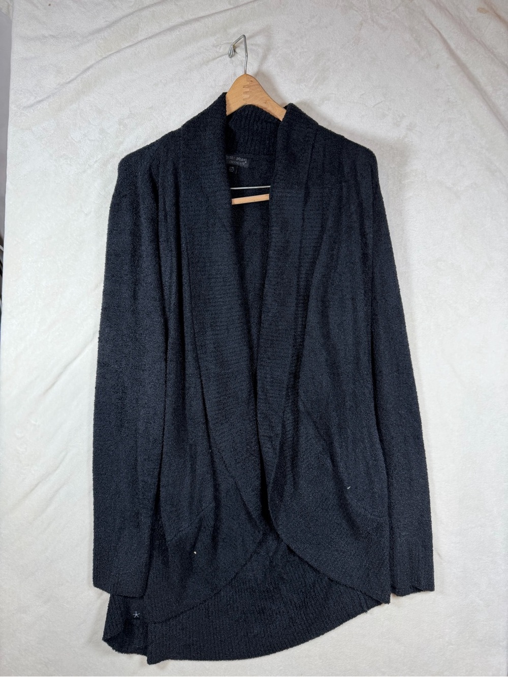 Barefoot Dreams Large / XL Black Open-Front Super Comfy Soft Draped Cardigan